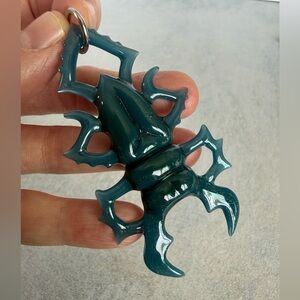 Hand Blown Glass Stag Beetle Pendant